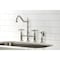 Kingston Brass KS1276AXBS Heritage Bridge Kitchen Faucet W/ Brass Sprayer, Nickel KS1276AXBS - alternate 2